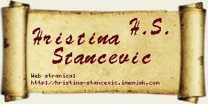 Hristina Stančević vizit kartica